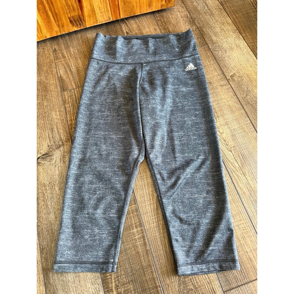 Women’s Adidas Climalite High Waist Capris Sz. Medium Grey Space Dye